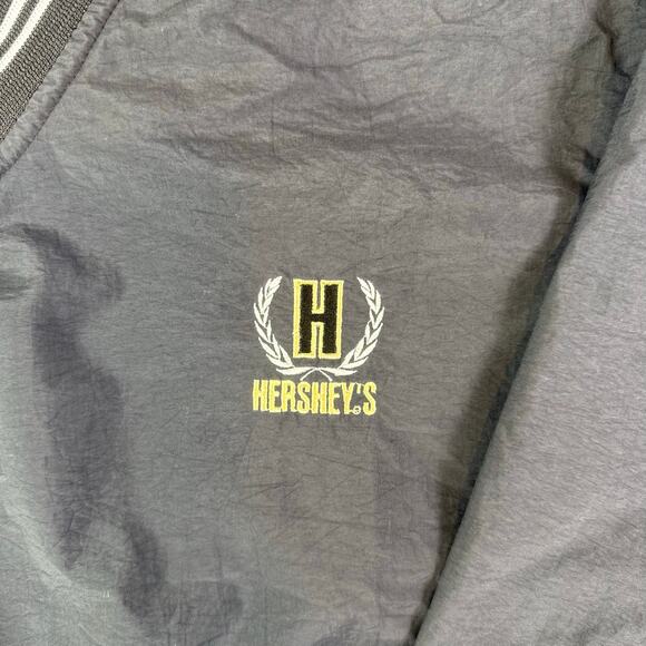 Vintage Hershey’s logo Mens L black Russell Pullover Nylon Windbreaker - Picture 3 of 7